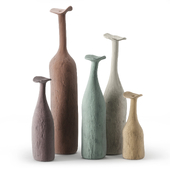 Colored clay vases. 5 models