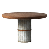 Stone and wood table / Stone table