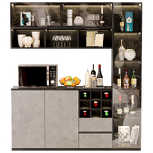Wardrobe with decor and alcohol