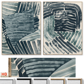 Large Mid-Century Abstract Neutral Wall Art C-856