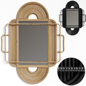 Sculpted Rattan Mirror by Anthropologie