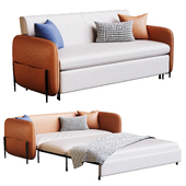 Convertible Sofa Bed Leath-aire