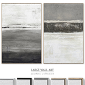 Large Gray Abstract Textural Wall Art C-859