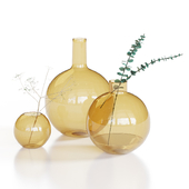 Foundations Glass Vases - Amber