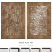 Brown Linen Textural Abstract Wall Art C-863