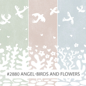Creativille | Wallpapers | 2880 Angel-birds and Flowers