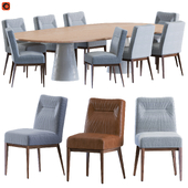Calligaris chair TOSCA chair and Reverse Conference Table with 2 Central Base