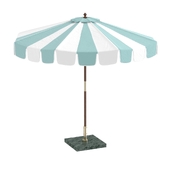 Doing just peachy aqua stripe umbrella