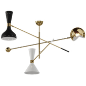 Orbital brass chandelier