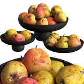 Pear in fruit bowl