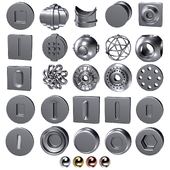 Set of nuts bolts washers industrial kitbash-vol 02