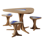 ALICE Dining Table and stool by Pierre Yovanovitch