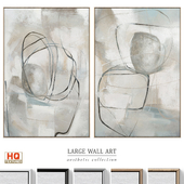 Large Mid-Century Abstract Neutral Wall Art C-884