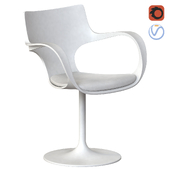The Flute swivel chair plastic white