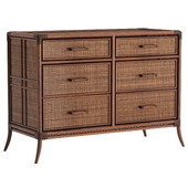 Palm Cove Antique Six Drawer Dresser