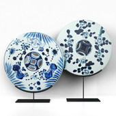 Blue & White Ceramic Disks 2