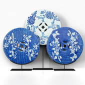 Blue & White Ceramic Disks 3