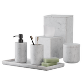 Pottery Barn Frost Handcrafted Marble Bathroom Accessories