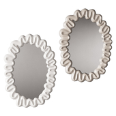 360 sculptural organic Trouva Dribble Mirror White by &klevering
