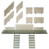 Сет стеклянных ограждений с лестницей (конструктор)