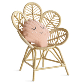 Children's Rattan Armchair with Shell Cushion