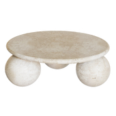 Nordic Designer Style Travertine Round Coffee Table