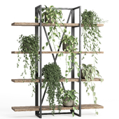 indoor plant stand 02_metal and wood