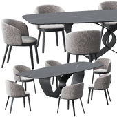 Calligaris adel chair breeze table set