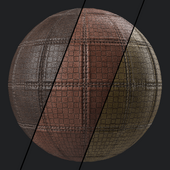 Leather Materials 33- Stitched Leather By Sbsar | Pbr 4k Seamless