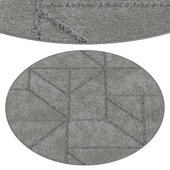 Soraya Grey Abstract Textured Round Rug Missamara
