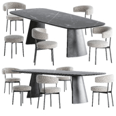 Neuilly chair Torii_table set by Bonaldo