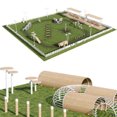 A playground for walking and training dogs