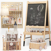 Crate and Barrel Wooden Easel , Dollhouse and Decor for Kids
