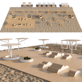 Beach. A set of elements for landscaping parks, squares.