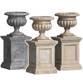 Classical Vase on a Pedestal for decorating the facade.LARGE WICKFORD URN.Classic outdoor Vase.Flowerpot