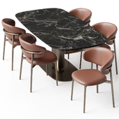 Oleandro chair and Cameo tables open and closed by Calligaris