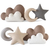 Boucle and linen pillows for nursery