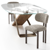 Bay Metal chair and X table by Naturedesign