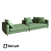 OM Straight three-seater sofa PLEX
