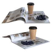 Decorative set magazine blueberry
