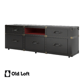 OM TV cabinet-Anthracite, Velvet and Leather console