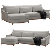 Dmitriy & Co Vallone Serpentine Chaise Sectional Sofa