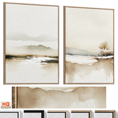 Calm Watercolor Landscape Accent Wall Art C-948