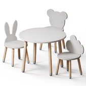 Childrens table and chairs (SCANDI)