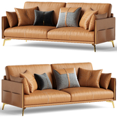 Glamorous Brown Leather Sofa