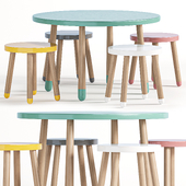 Round table and stool for children by Etsy
