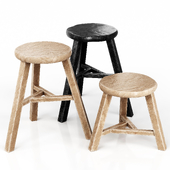 Parq Wooden Stool and Footstool Round by Humble and Grand