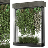 indoor hanging plants in metal box_  Set 1005