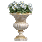 Plumeria in a classic interior decoration vase.Flowers Garden Plant Flowerpot Bouquet