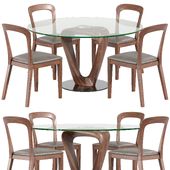 Wood and circle glass table